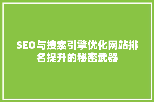 SEO与搜索引擎优化网站排名提升的秘密武器
