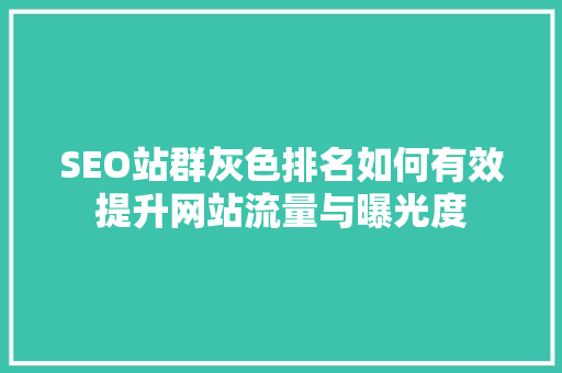 SEO站群灰色排名如何有效提升网站流量与曝光度