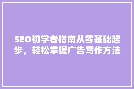 SEO初学者指南从零基础起步，轻松掌握广告写作方法