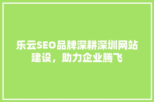 乐云SEO品牌深耕深圳网站建设，助力企业腾飞