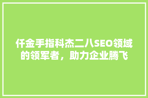 仟金手指科杰二八SEO领域的领军者，助力企业腾飞
