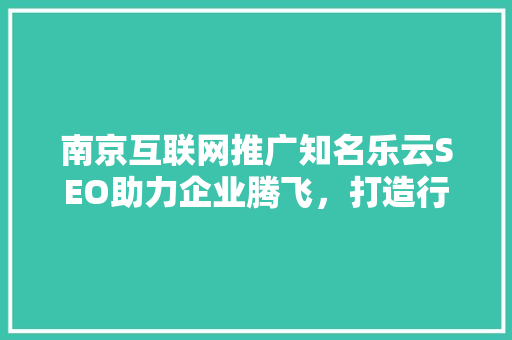 南京互联网推广知名乐云SEO助力企业腾飞，打造行业典范