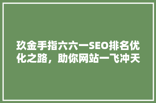 玖金手指六六一SEO排名优化之路，助你网站一飞冲天  第1张