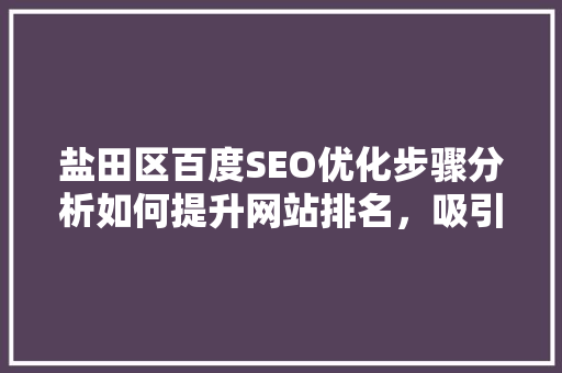 盐田区百度SEO优化步骤分析如何提升网站排名，吸引潜在客户