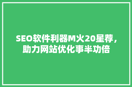 SEO软件利器M火20星荐，助力网站优化事半功倍