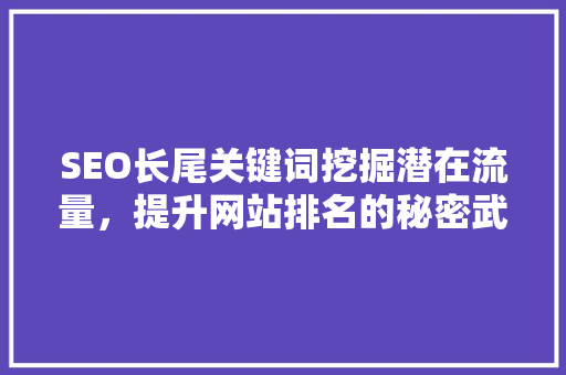 SEO长尾关键词挖掘潜在流量，提升网站排名的秘密武器