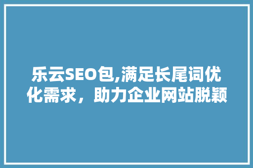 乐云SEO包,满足长尾词优化需求，助力企业网站脱颖而出
