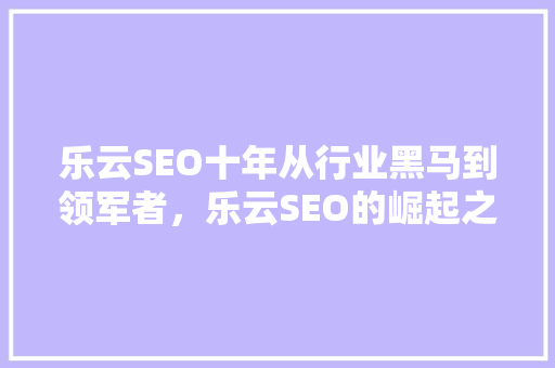 乐云SEO十年从行业黑马到领军者，乐云SEO的崛起之路
