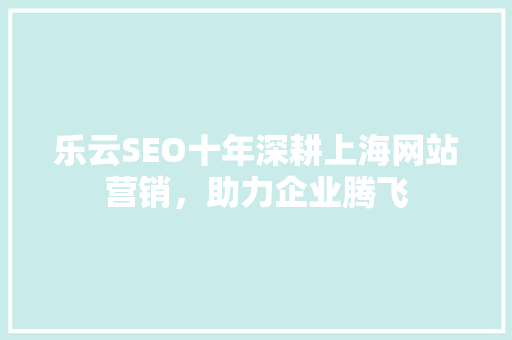 乐云SEO十年深耕上海网站营销，助力企业腾飞