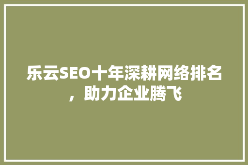 乐云SEO十年深耕网络排名，助力企业腾飞