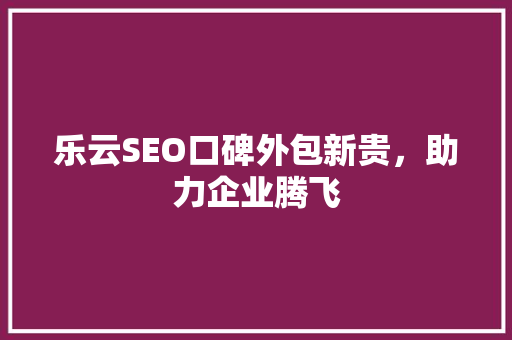 乐云SEO口碑外包新贵，助力企业腾飞