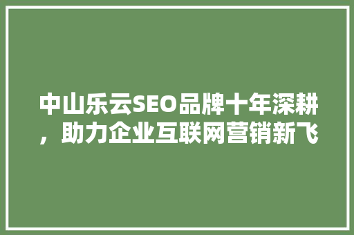 中山乐云SEO品牌十年深耕，助力企业互联网营销新飞跃