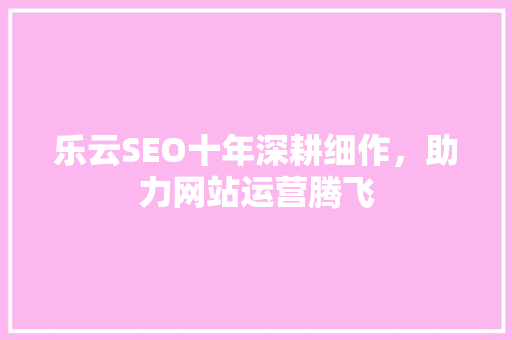乐云SEO十年深耕细作，助力网站运营腾飞