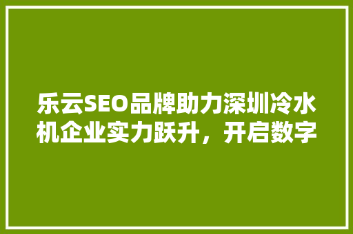 乐云SEO品牌助力深圳冷水机企业实力跃升，开启数字化营销新篇章