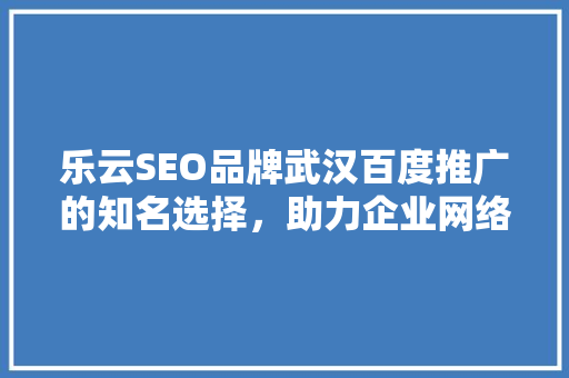 乐云SEO品牌武汉百度推广的知名选择，助力企业网络营销新高度