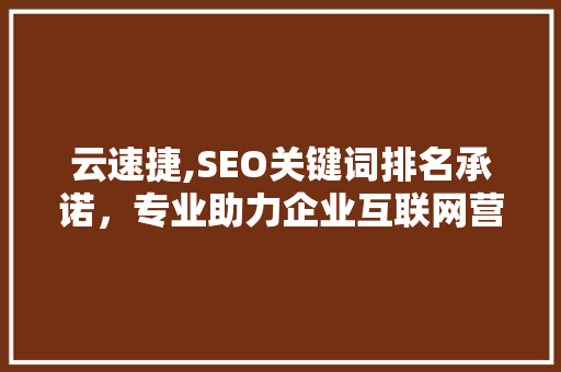 云速捷,SEO关键词排名承诺，专业助力企业互联网营销