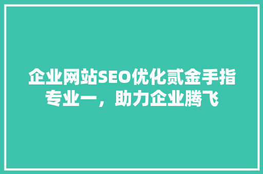 企业网站SEO优化贰金手指专业一，助力企业腾飞