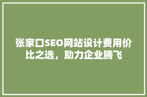张家口SEO网站设计费用价比之选，助力企业腾飞