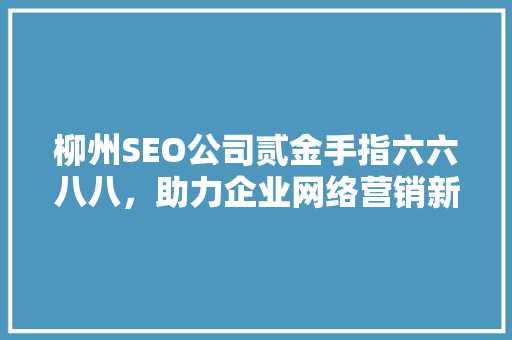 柳州SEO公司贰金手指六六八八，助力企业网络营销新高度