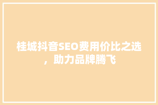 桂城抖音SEO费用价比之选，助力品牌腾飞