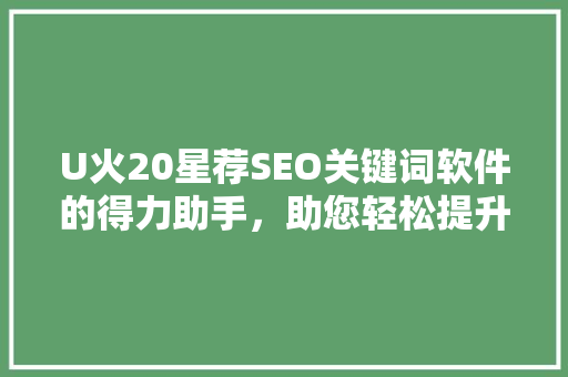 U火20星荐SEO关键词软件的得力助手，助您轻松提升网站排名