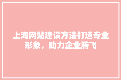 上海网站建设方法打造专业形象，助力企业腾飞