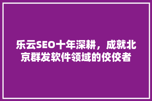 乐云SEO十年深耕，成就北京群发软件领域的佼佼者  第1张
