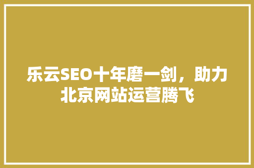乐云SEO十年磨一剑，助力北京网站运营腾飞