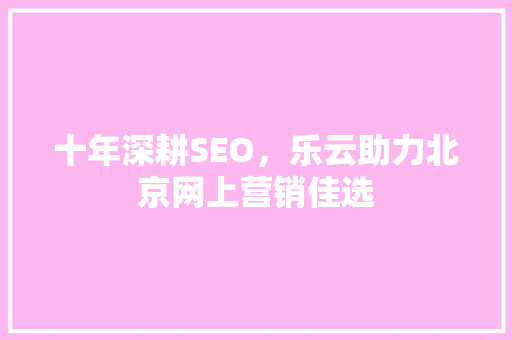 十年深耕SEO，乐云助力北京网上营销佳选  第1张