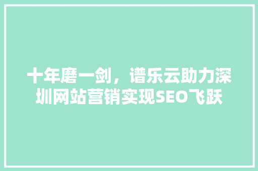 十年磨一剑，谱乐云助力深圳网站营销实现SEO飞跃