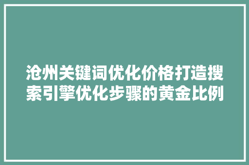 沧州关键词优化价格打造搜索引擎优化步骤的黄金比例