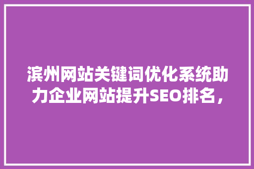 滨州网站关键词优化系统助力企业网站提升SEO排名，抢占互联网市场先机