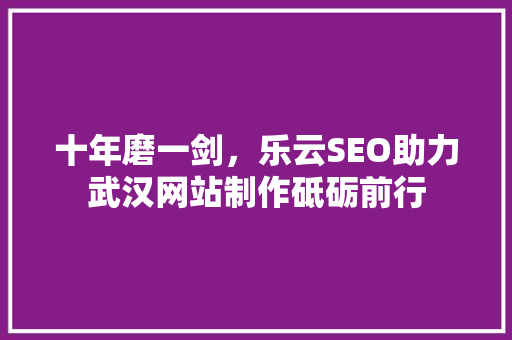 十年磨一剑，乐云SEO助力武汉网站制作砥砺前行