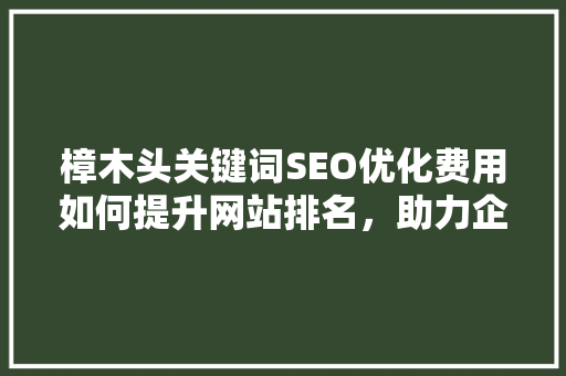 樟木头关键词SEO优化费用如何提升网站排名，助力企业腾飞