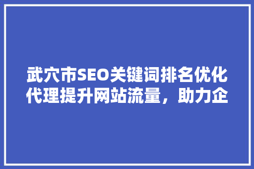 武穴市SEO关键词排名优化代理提升网站流量，助力企业腾飞