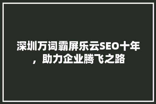 深圳万词霸屏乐云SEO十年，助力企业腾飞之路