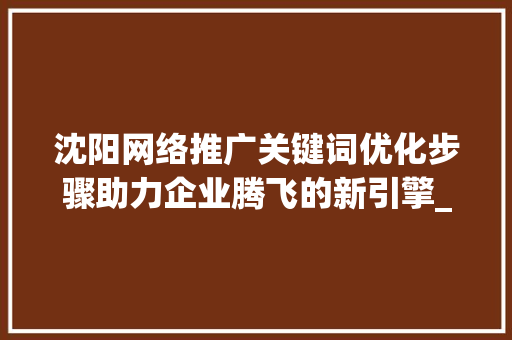沈阳网络推广关键词优化步骤助力企业腾飞的新引擎_沈阳网络推广关键词优化