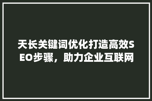 天长关键词优化打造高效SEO步骤，助力企业互联网营销_天长关键词优化怎么做