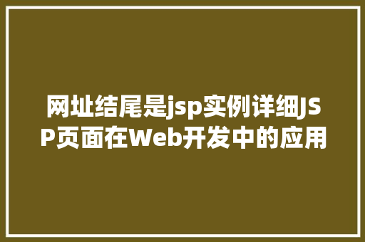 网址结尾是jsp实例详细JSP页面在Web开发中的应用