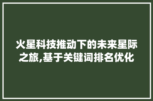 火星科技推动下的未来星际之旅,基于关键词排名优化分析_关键词排名优化顶火星