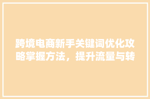 跨境电商新手关键词优化攻略掌握方法，提升流量与转化率_跨境电商新手关键词优化