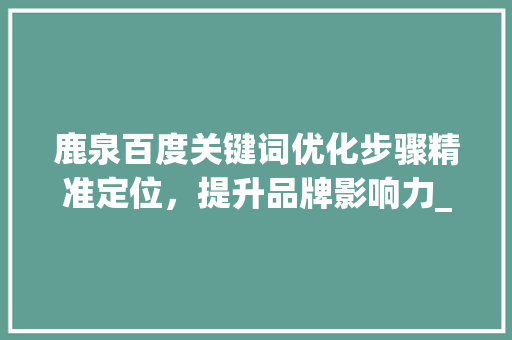 鹿泉百度关键词优化步骤精准定位，提升品牌影响力_鹿泉百度关键词优化
