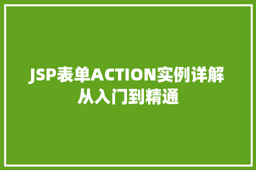 JSP表单ACTION实例详解从入门到精通