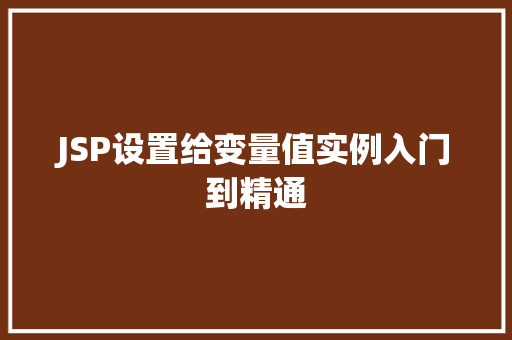 JSP设置给变量值实例入门到精通