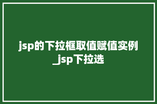 jsp的下拉框取值赋值实例_jsp下拉选