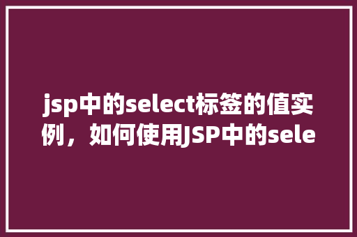 jsp中的select标签的值实例，如何使用JSP中的select标签实现下拉菜单的值实例