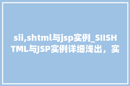 sii,shtml与jsp实例_SIISHTML与JSP实例详细浅出，实战