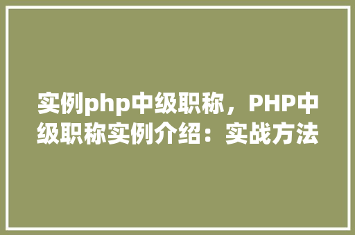 实例php中级职称，PHP中级职称实例介绍：实战方法与例子分析