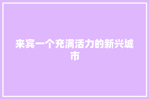 来宾一个充满活力的新兴城市