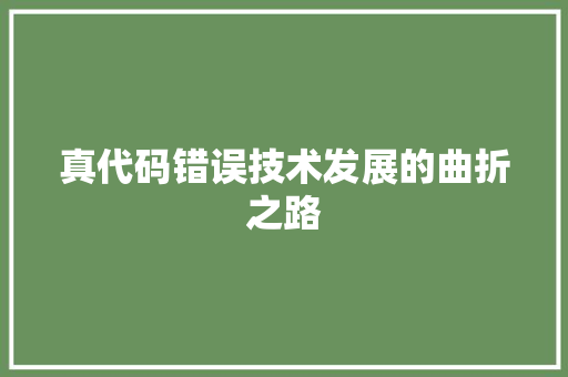 真代码错误技术发展的曲折之路